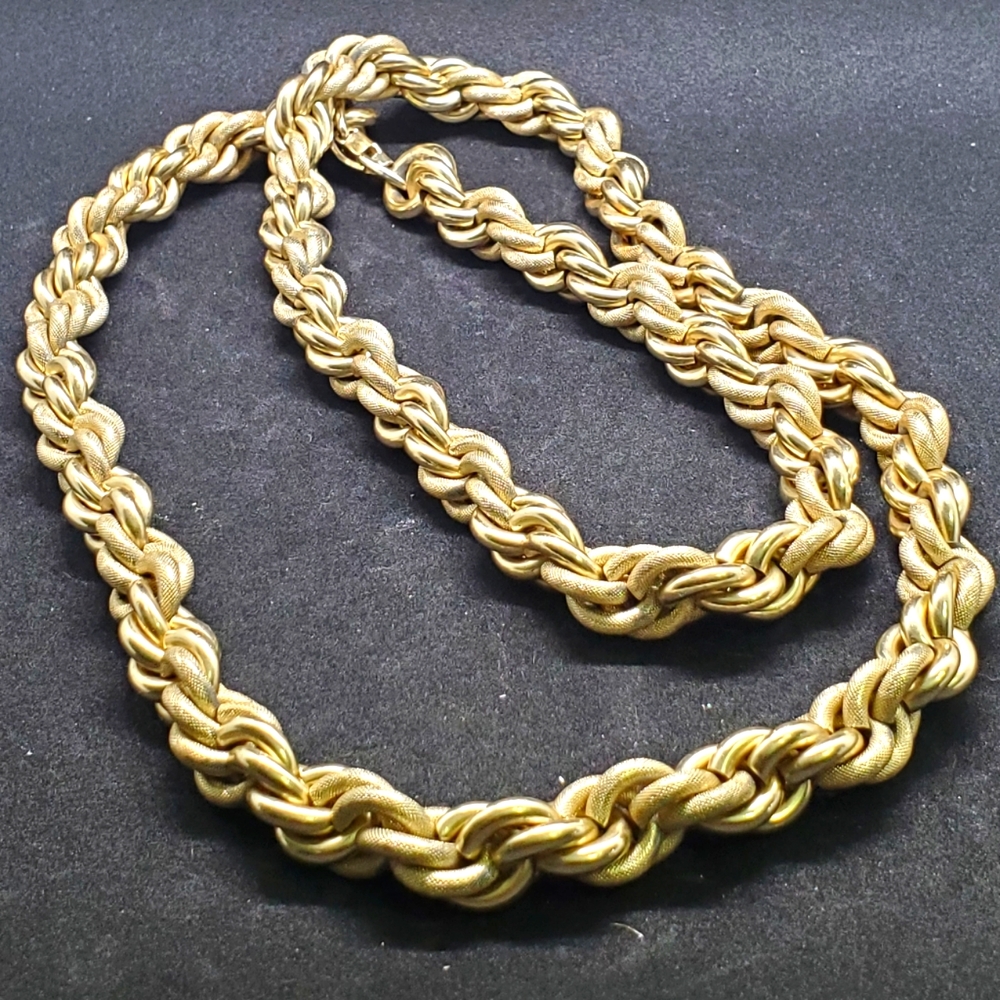 Long West Germany Gold Rope Necklace